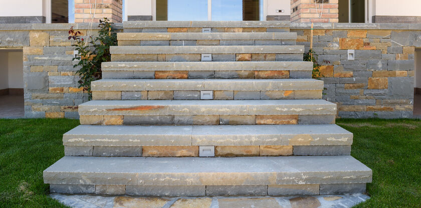 Masonry steps by Harborstone Masonry and Construction LLC